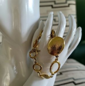 Fashion Gold Color Disc Chain Bracelet 7.5"